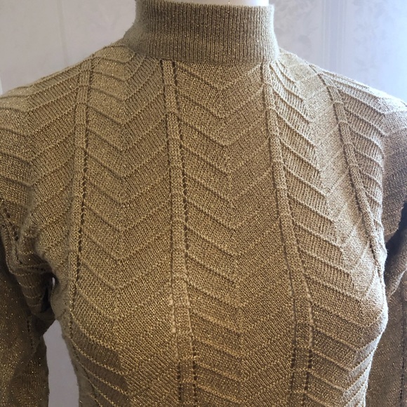 Dylani Women’s Gold Mock Neck Sweater - Picture 4 of 8